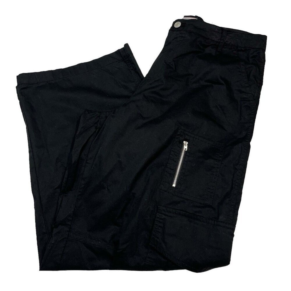 Sixty Six Cargo Pant‎ Black Wide Leg Baggy Utility Size 11 Gorpcore Casual